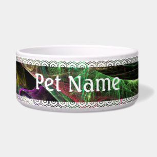 Eye to Eye Abstract Art Dog Bowl