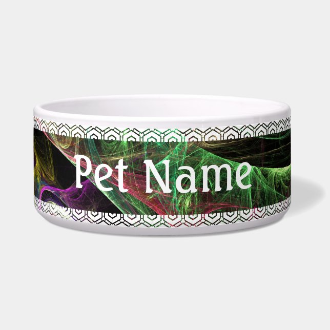 Eye to Eye Abstract Art Dog Bowl (Front)