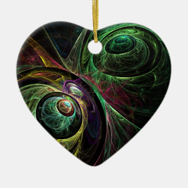 Eye to Eye Abstract Art Heart Ornament (Front)