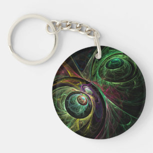 Eye to Eye Abstract Art Keychain