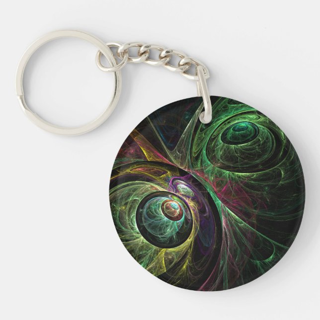 Eye to Eye Abstract Art Keychain (Front)