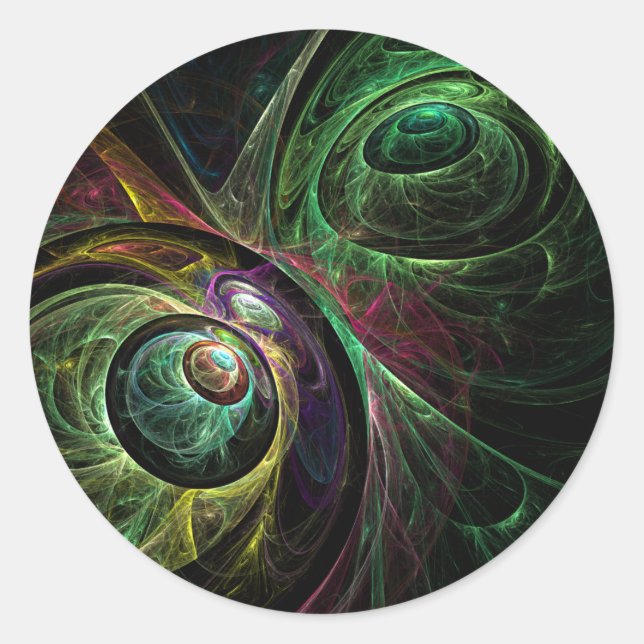Eye to Eye Abstract Art Round Sticker (Front)