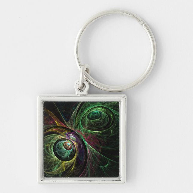 Eye to Eye Abstract Art Small Keychain (Front)