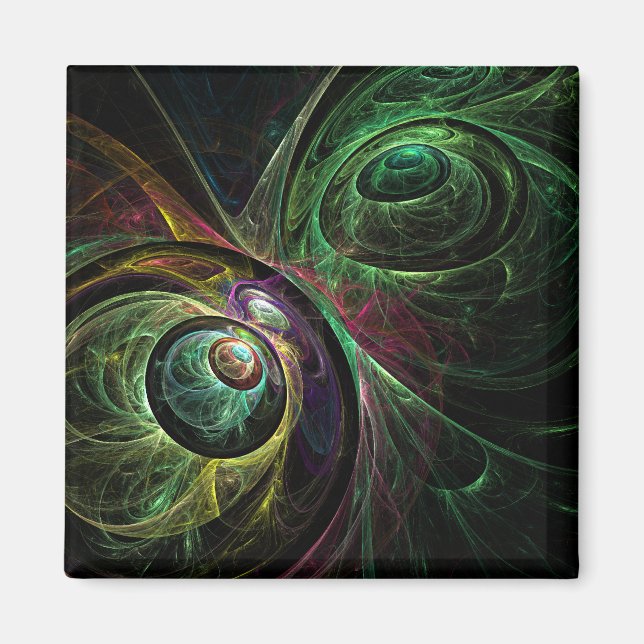 Eye to Eye Abstract Art Square Magnet (Front)