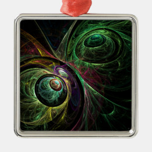 Eye to Eye Abstract Art Square Metal Ornament