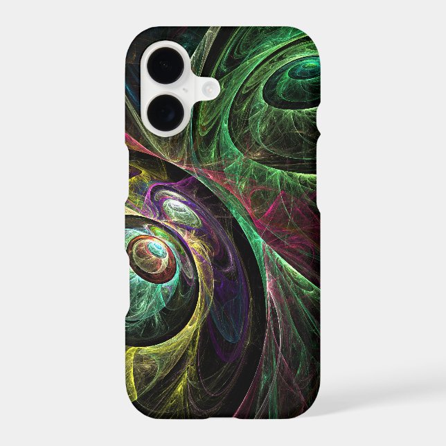 Eye to Eye Modern Fractal Green Gold Abstract Art  (Verso)