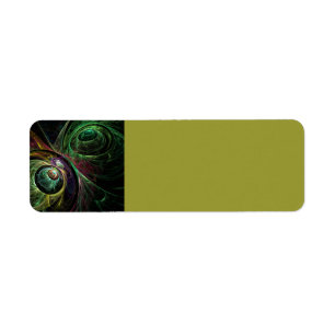 Eye to Eye Modern Fractal Green Gold Abstract Art 