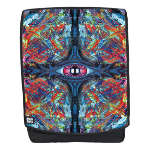 Eye Twisted and Trippy Painting blue Backpack