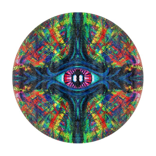 Eye Twisted and Trippy Painting Cutting Board (Front)