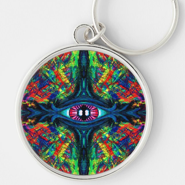 Eye Twisted and Trippy Painting Keychain (Front)