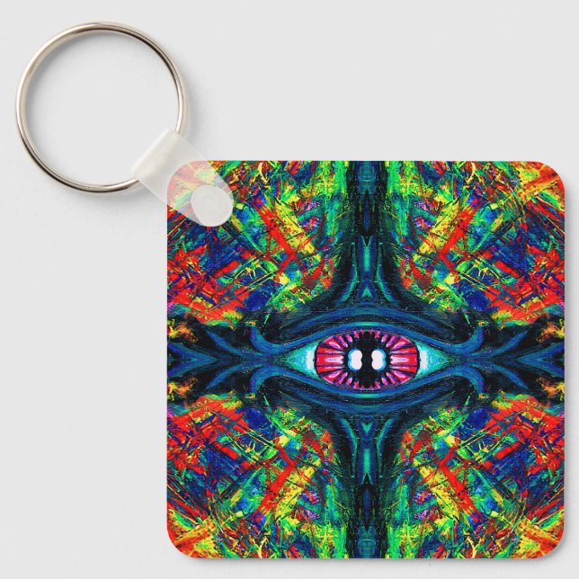 Eye Twisted and Trippy Painting Keychain (Front)