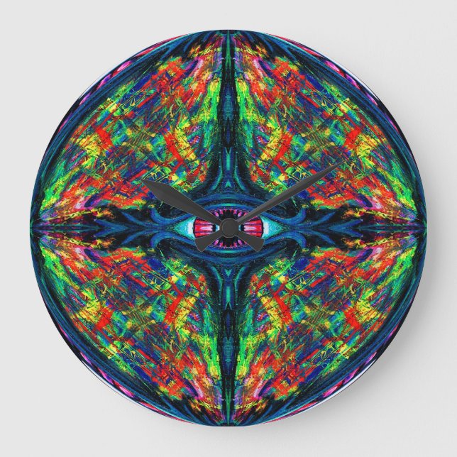 Eye Twisted and Trippy Painting Large Clock (Front)
