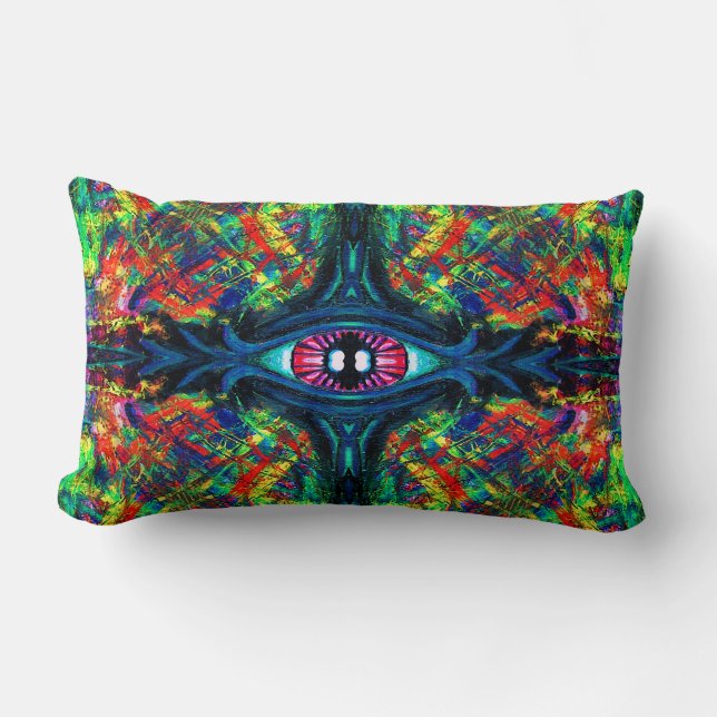 Eye Twisted and Trippy Painting Lumbar Pillow (Front)