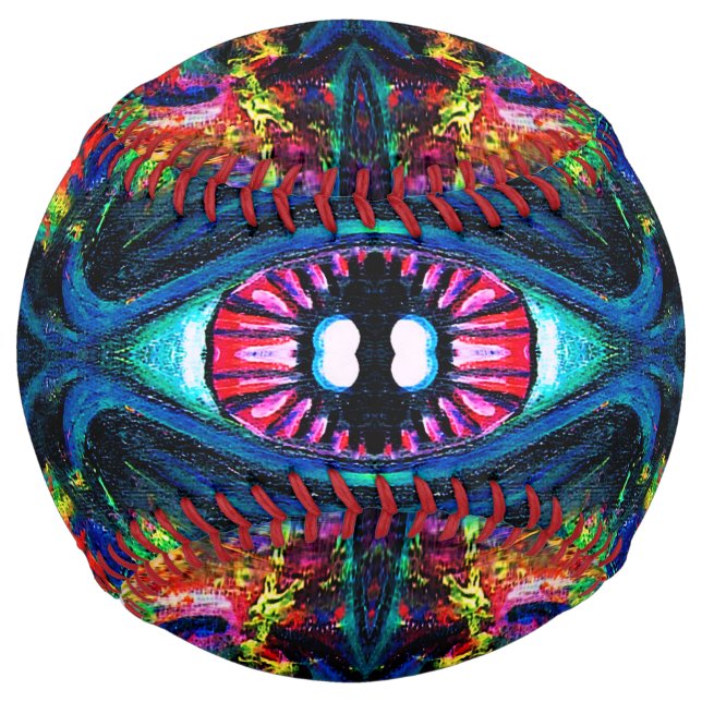 Eye Twisted and Trippy Painting Softball (Front)