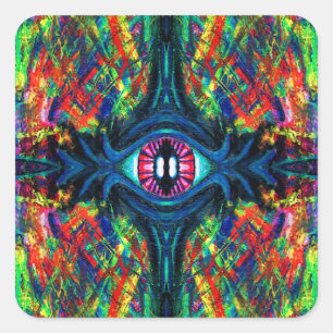 Eye Twisted and Trippy Painting Square Sticker