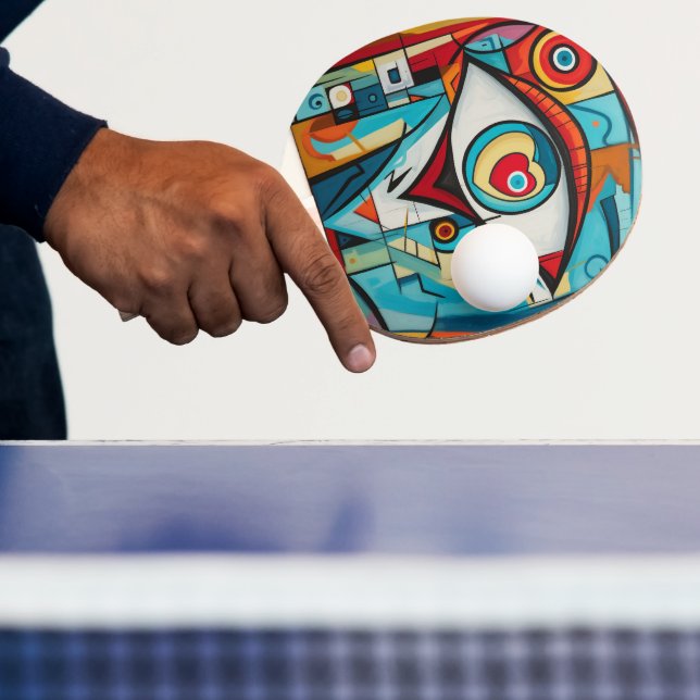 Eye Valentine Heart Love Art Deco Ping Pong Paddle (Insitu)