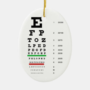 eye vision chart of Snellen for opthalmologist Ceramic Ornament