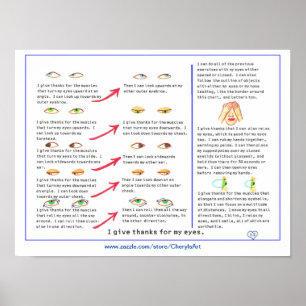 Eye vision exercises poster, I give thanks for... Poster