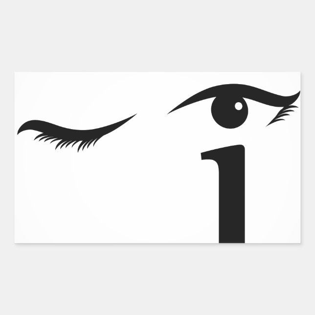 Eye winking with letter i forming the eyeball sticker (Front)
