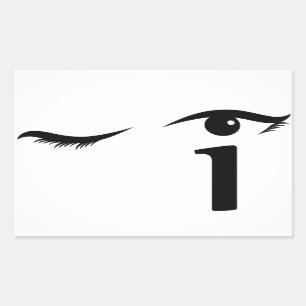 Eye winking with letter i forming the eyeball sticker