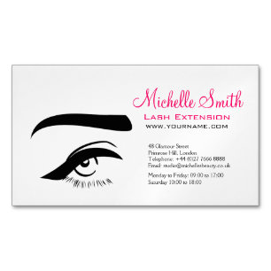 Eye with eyeliner lash extension branding 	Magnetic business card