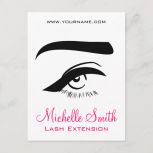 Eye with eyeliner lash extension branding postcard