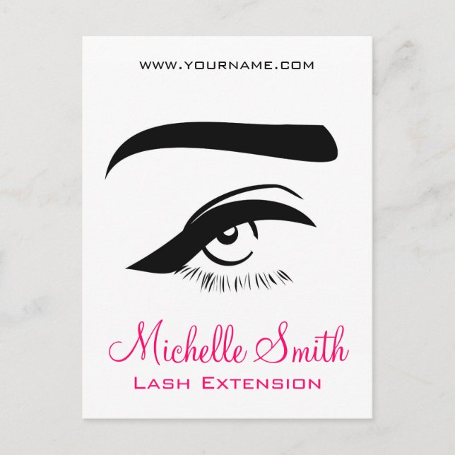 Eye with eyeliner lash extension branding postcard (Front)