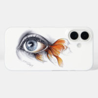 Eye with fish tail Surreal drawing art