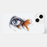 Eye with fish tail Surreal drawing art