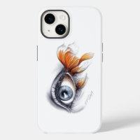 Eye with fish tail Surreal drawing art