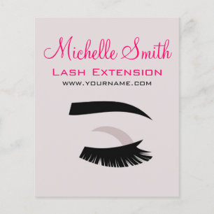 Eye with long lashes lash extension branding flyer