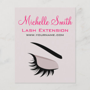 Eye with long lashes lash extension branding flyer