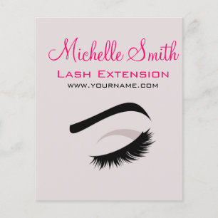 Eye with long lashes lash extension branding flyer