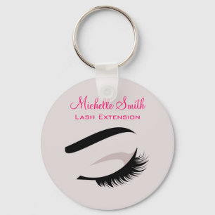Eye with long lashes lash extension branding keychain