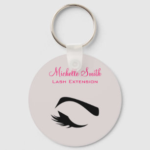 Eye with long lashes lash extension branding keychain
