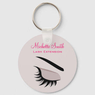 Eye with long lashes lash extension branding keychain