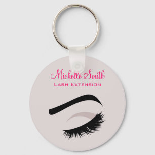 Eye with long lashes lash extension branding keychain