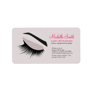 Eye with long lashes lash extension branding label
