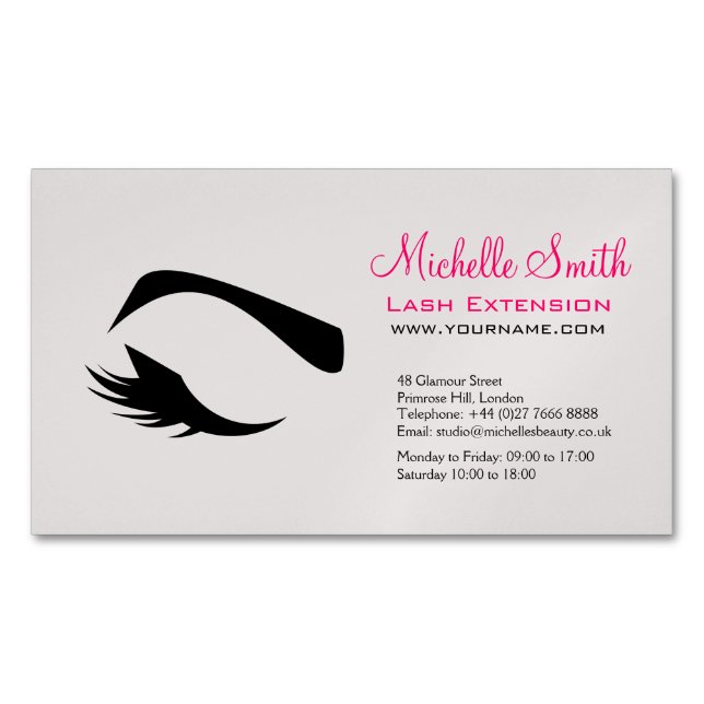 Eye with long lashes lash extension branding 	Magnetic business card (Front)