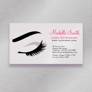 Eye with long lashes lash extension branding 	Magnetic business card