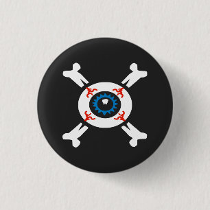 Eyeball-and-Crossbones 1 Inch Round Button
