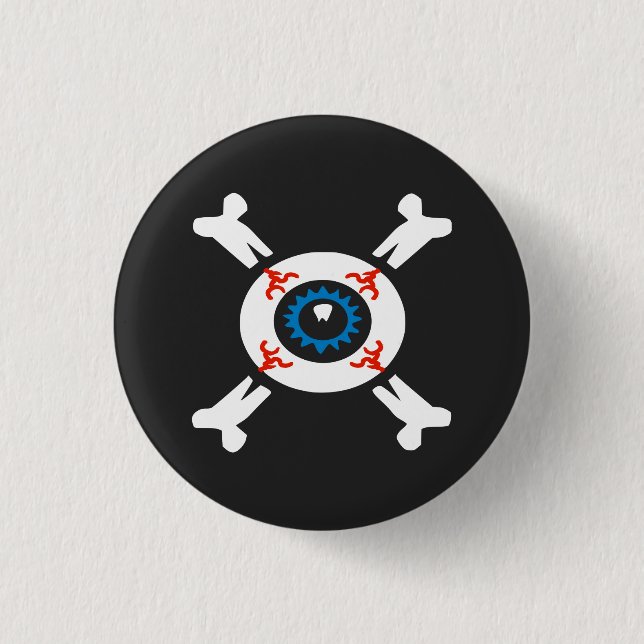 Eyeball-and-Crossbones  1 Inch Round Button (Front)