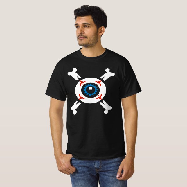 Eyeball-and-Crossbones for dark shirts  (Front Full)