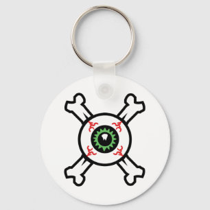 Eyeball and Crossbones for light backgrounds  Keychain