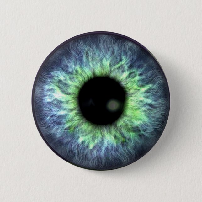 Eyeball Blue Green Gift Pretty 2 Inch Round Button (Front)