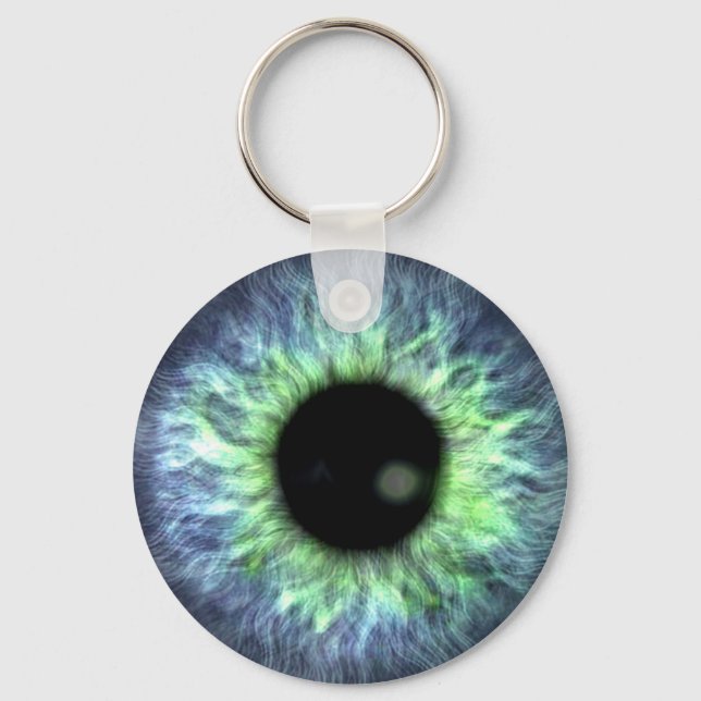Eyeball Blue Green Gift Pretty Keychain (Front)