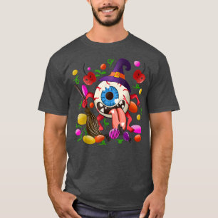 Eyeball Candy Watercolor Halloween Pumpkin Fall Me T-Shirt