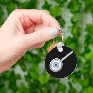 Eyeball Magnifying Glass Fun Eye Inspection  Keychain