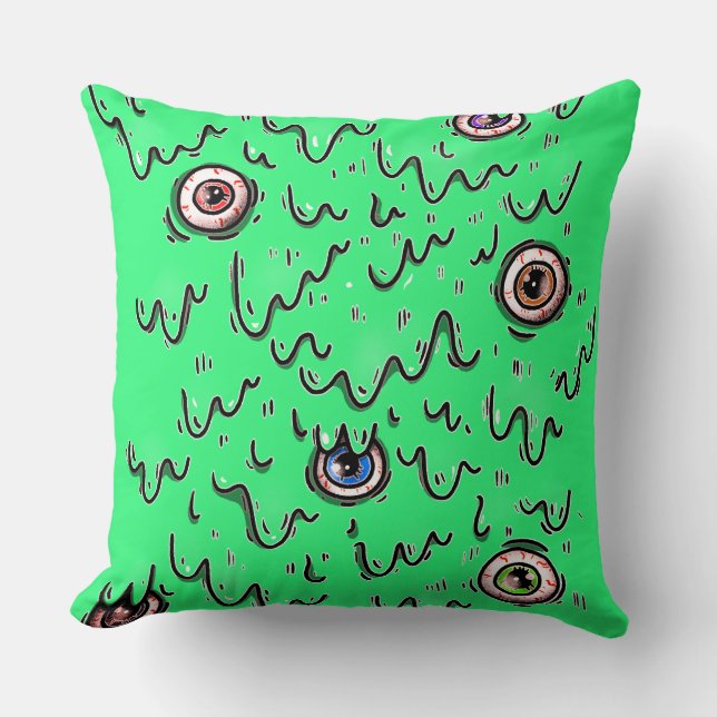 Eyeball Monster Throw Pillow (Front)