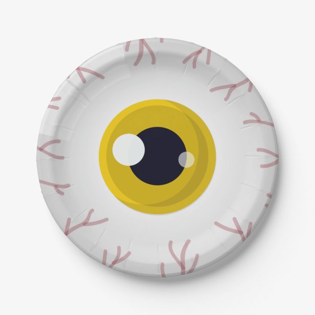Eyeball Paper Plate Halloween Party Tableware (Front)